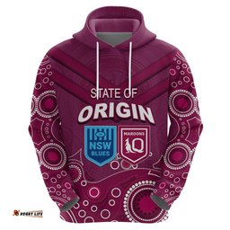 custom state of origin nsw blues vs qld maroon rugby hoodie maroon style