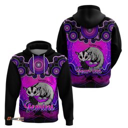 personalised australia gemini sugar gilder zodiac hoodie auz astrology aboriginal magenta