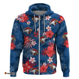 custom roosters rugby hoodie beautiful floral pattern spring summer vibe