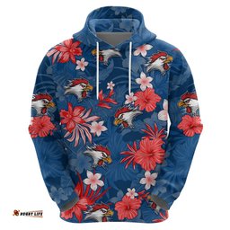 custom roosters rugby hoodie beautiful floral pattern spring summer vibe
