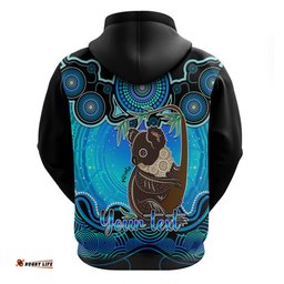 personalised australia cancer koala zodiac hoodie auz astrology aboriginal aqua