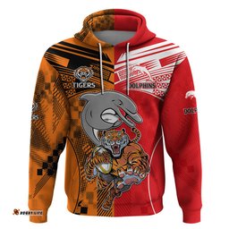 nrl half dolphins and half tigers hoodie sporty style