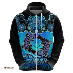 personalised australia pisces platypus zodiac hoodie auz astrology aboriginal aqua