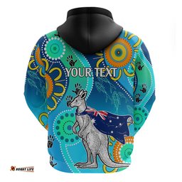 personalised australia kangaroo hoodie aboriginal tribal art stylization