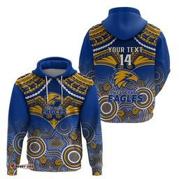 personalised west coast football hoodie eagles aboriginal mix polynesian pattern