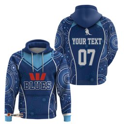 personalised indigenous nsw blues rugby hoodie state of origin blue dynamic