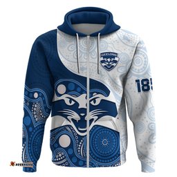 personalised geelong football hoodie go cats indigenous art