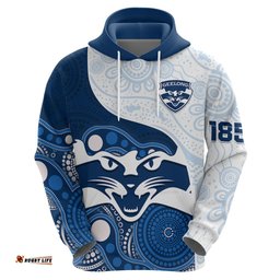personalised geelong football hoodie go cats indigenous art