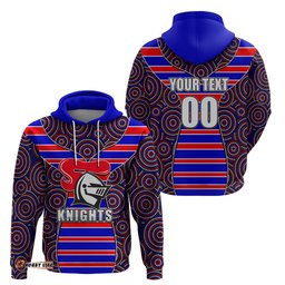 nrl knights hoodie mix dot aboriginal