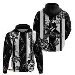 collingwood football hoodie proud to be magpies aboriginal version