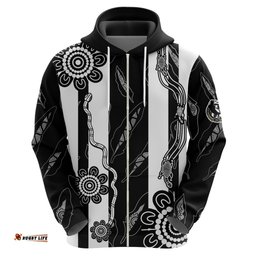 collingwood football hoodie proud to be magpies aboriginal version