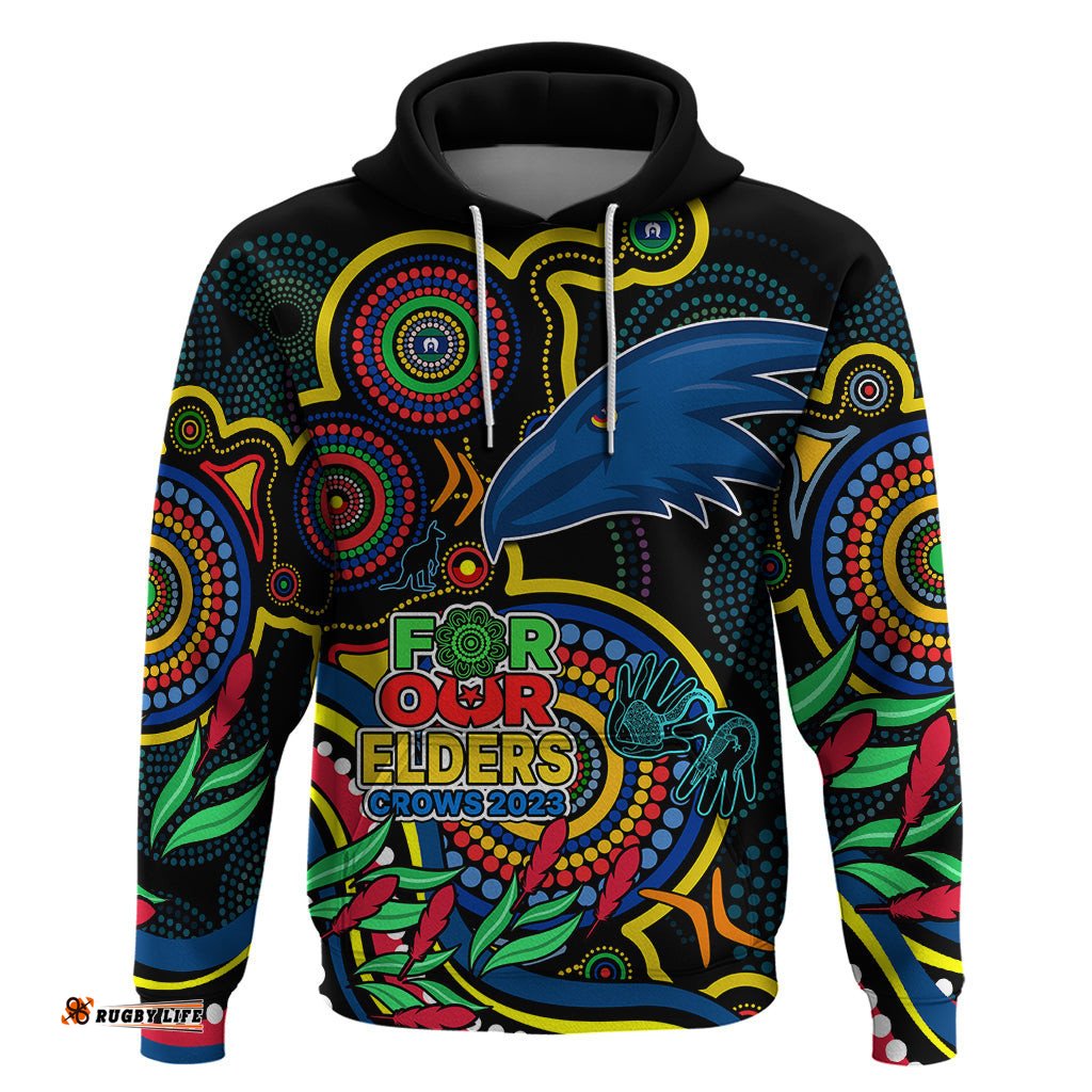 custom crows football aboriginal art hoodie naidoc indigenous tribal