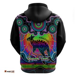 personalised australia aries kangaroo zodiac hoodie auz astrology aboriginal rainbow