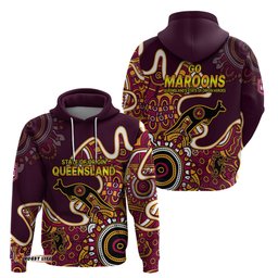 queensland rugby hoodie state of origin go maroons indigenous tribal
