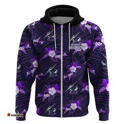 custom text and number storm rugby hoodie polynesian tribal mix tropical hawaiian style