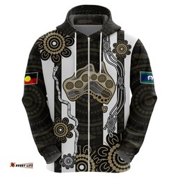 custom text and number naidoc collingwood football hoodie proud to be magpies aboriginal version
