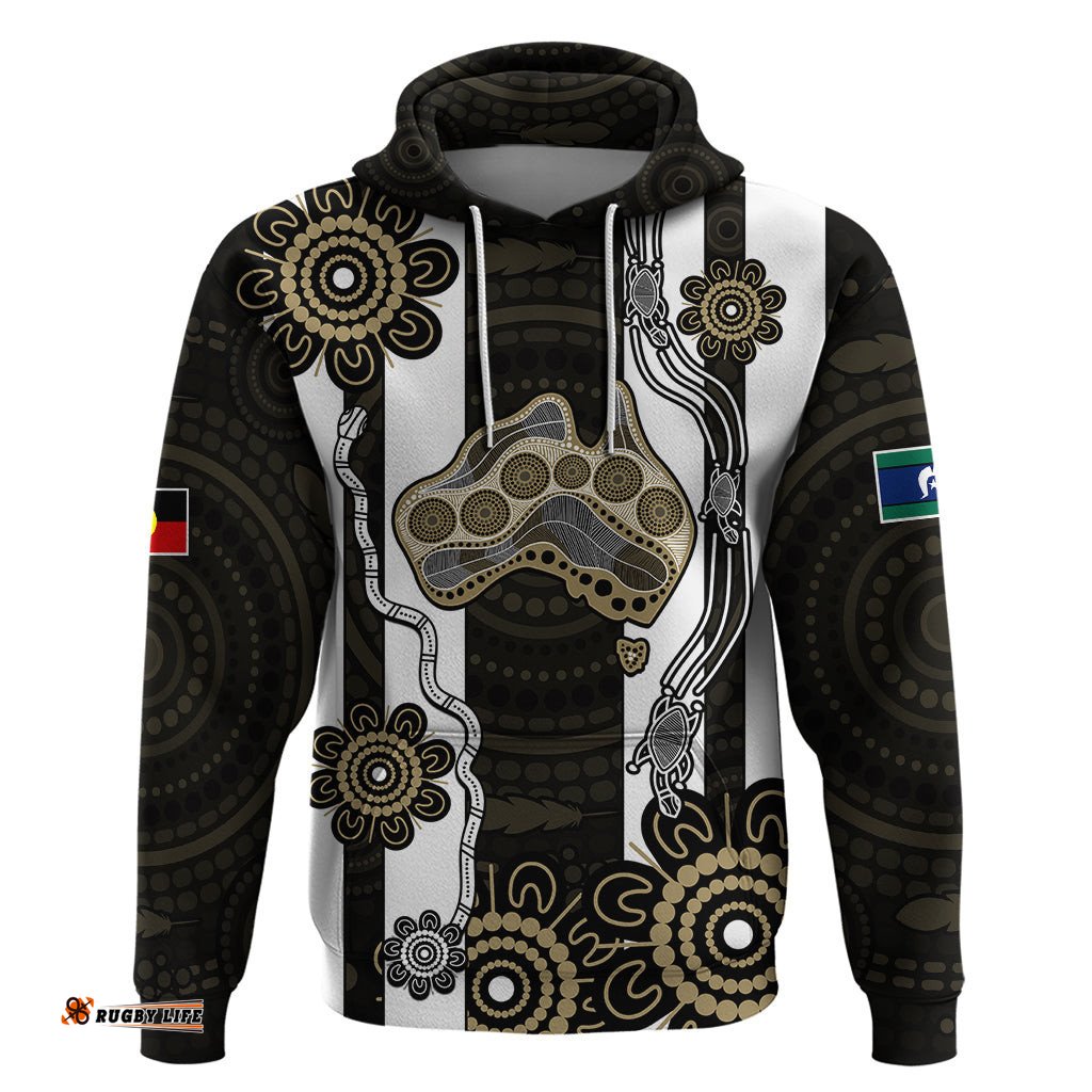custom text and number naidoc collingwood football hoodie proud to be magpies aboriginal version