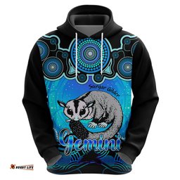 personalised australia gemini sugar gilder zodiac hoodie auz astrology aboriginal aqua