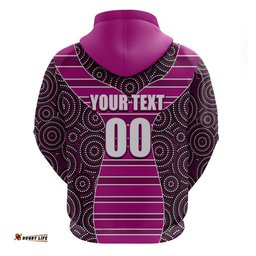nrl boncos hoodie mix dot aboriginal pink version