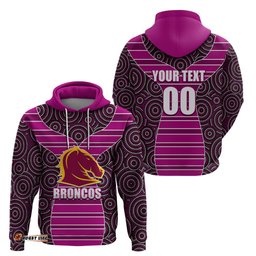 nrl boncos hoodie mix dot aboriginal pink version