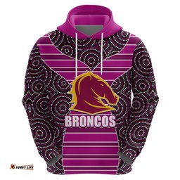 nrl boncos hoodie mix dot aboriginal pink version