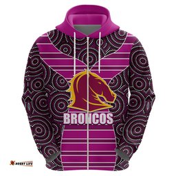 nrl boncos hoodie mix dot aboriginal pink version