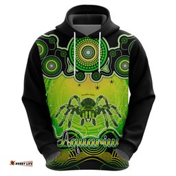 personalised australia scorpio tarantulas spider zodiac hoodie auz astrology aboriginal green