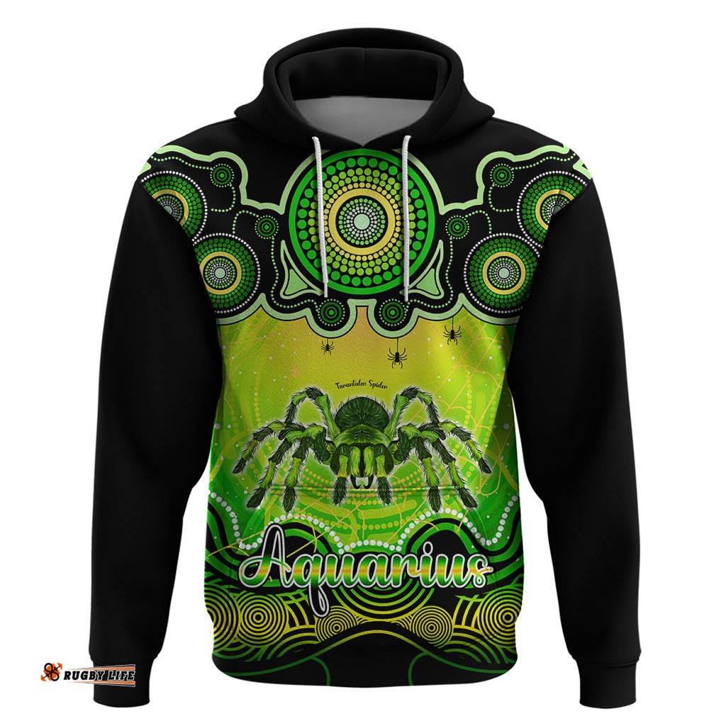 personalised australia scorpio tarantulas spider zodiac hoodie auz astrology aboriginal green