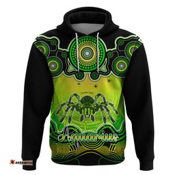 personalised australia scorpio tarantulas spider zodiac hoodie auz astrology aboriginal green