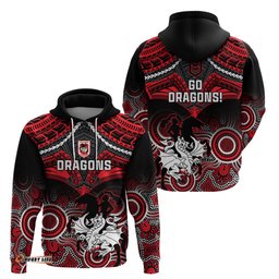 dragons rugby hoodie saints 1998 aboriginal mix polynesian pattern