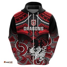 dragons rugby hoodie saints 1998 aboriginal mix polynesian pattern