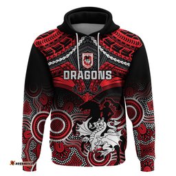 dragons rugby hoodie saints 1998 aboriginal mix polynesian pattern