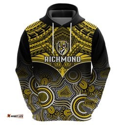 richmond football hoodie tigers aboriginal mix polynesian pattern