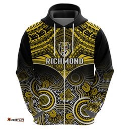 richmond football hoodie tigers aboriginal mix polynesian pattern