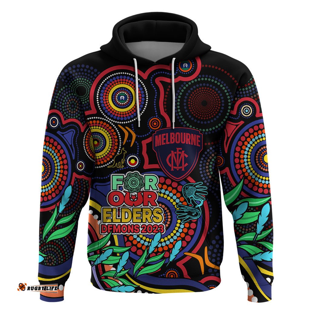 custom demons football aboriginal art hoodie naidoc indigenous tribal