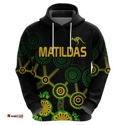 custom text and number australia soccer hoodie matildas world cup with kangaroo