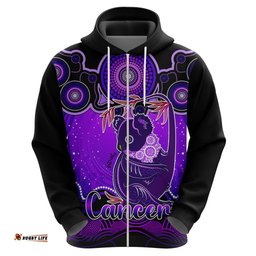 personalised australia cancer koala zodiac hoodie auz astrology aboriginal purple