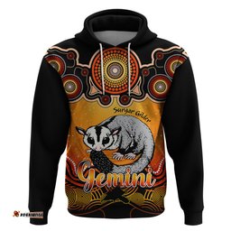personalised australia gemini sugar gilder zodiac hoodie auz astrology aboriginal red