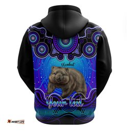 personalised australia taurus wombat zodiac hoodie auz astrology aboriginal blue
