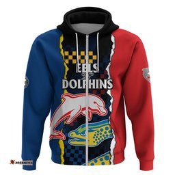 nrl combine dolphins and parra eels hoodie simple style