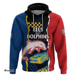 nrl combine dolphins and parra eels hoodie simple style
