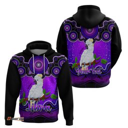 personalised australia libra cockatoo zodiac hoodie auz astrology aboriginal purple