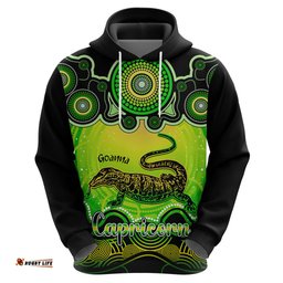 personalised australia capricorn goanna zodiac hoodie auz astrology aboriginal green