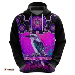 personalised australia sagittarius kookaburra zodiac hoodie auz astrology aboriginal magenta