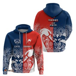 swans and cats football hoodie sydney mix geelong indigenous