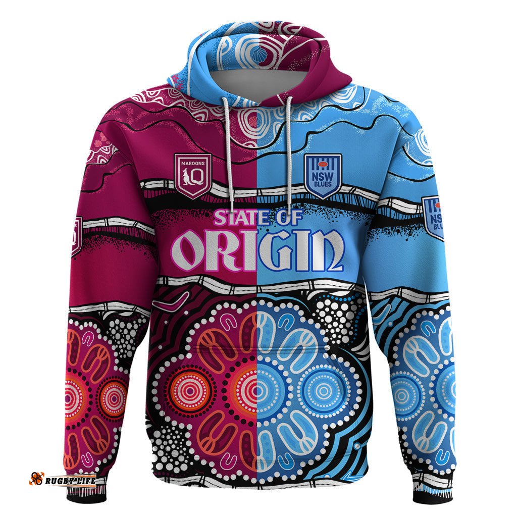 nsw combine qld state of origin hoodie new south wales and queensland aboriginal
