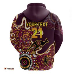 custom text and number queensland rugby hoodie state of origin go maroons indigenous tribal