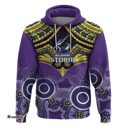 storm rugby hoodie go melbourne aboriginal mix polynesian pattern