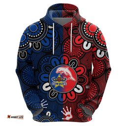 custom text and number nrl dolphins combine cowboys rugby hoodie indigenous aboriginal style