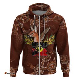 we are one koori and australia hoodie aboriginal pattern dt02